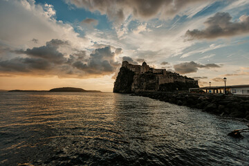 Aragonese castle sunrise, Ischia Island, Italy