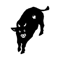 Black calf and butterfly vector Hand-drawn  illustration