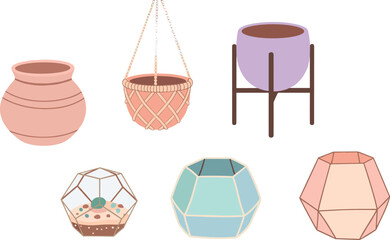 Assorted plant pots and planters