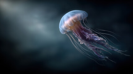 jellyfish swimming against a black background