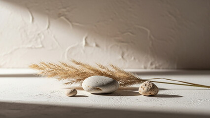 ナチュラルなスキンケア商品向け、石と植物