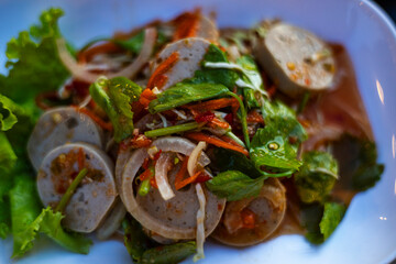 Vietnamese Sausage Salad Beautifully Decorated Ready To Serve