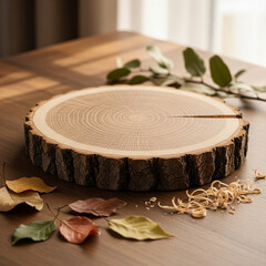 シンプルな幹、年輪、ディスプレイ、植物