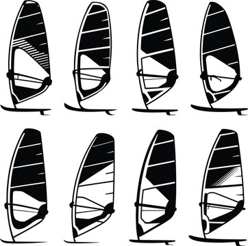 Collection of wind surfing boards