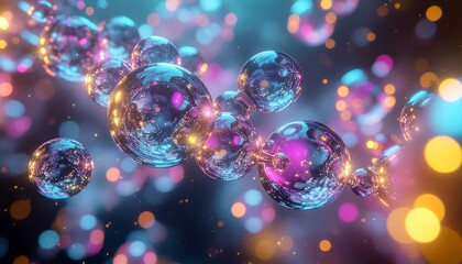 Vibrant Orbs in Abstract Background