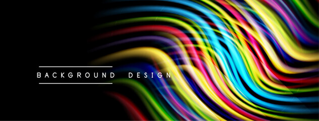 Abstract colorful waves flow, creating dynamic background. Bright hues blend, forming vibrant design element. Modern, energetic visual.