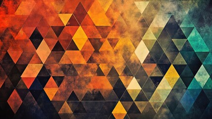 A collection of vertical wallpaper designs featuring modern geometric triangle patterns. The set includes both dark, moody styles and vibrant, colorful options for contemporary interiors and phone 