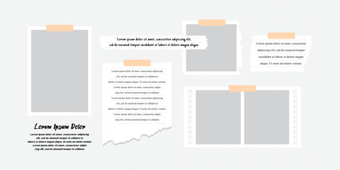 Picture abstract photo frames and digital photo wall template
