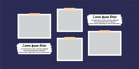 Picture abstract photo frames and digital photo wall template
