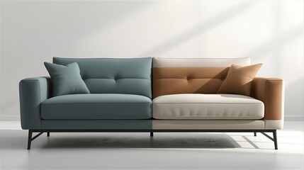 modern sofa with pillows