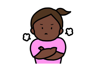 ぷんぷん怒る　黒人の女の子