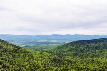 View of Mount Megantic, Quebec, Canada, on a Cloudy Summer Day