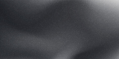 Black white dark gray silvery abstract background. Color gradient. Wave. Rough grain grainy grungy noise dust. Brushed matte shimmery blur. Light. Metallic steel metal effect. Design.