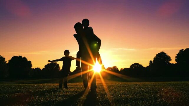 Chasing the golden hour while flying high on a loving piggyback ride.
