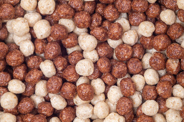 Chocolate dry breakfast cereal as a texture