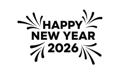 Fototapeta premium Festive new year greeting with radiating lines a bold text design silhouette