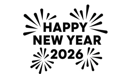 Festive new year wishes with fireworks and bold text a striking silhouette