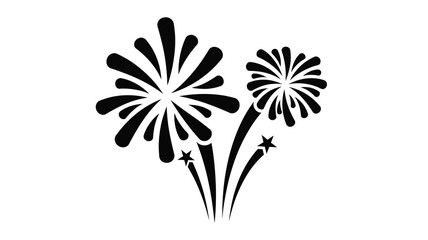 Black fireworks exploding in the night sky a striking silhouette © MSTMARIA