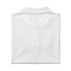Folded White Cotton Polo Shirt Back View
