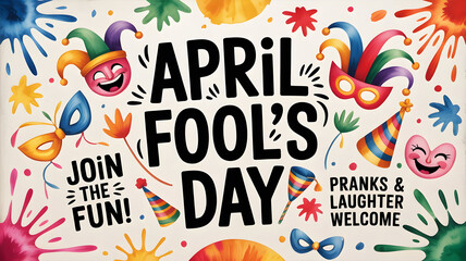 Vibrant april fools day celebration background