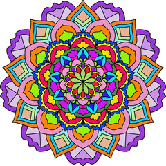 mandala round ornament. Vector Colored Mandala Round Colored Mandala Design