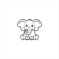 Cute Baby Elephant Vector EPS file Illustration 