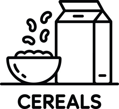 Cereals icon cereal box and bowl full of cereals