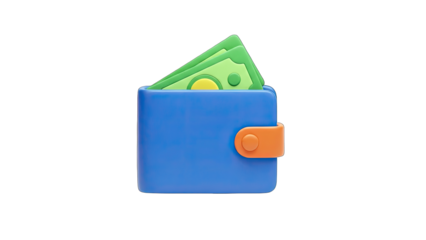 Wallet with Money: Financial Concept on White Background