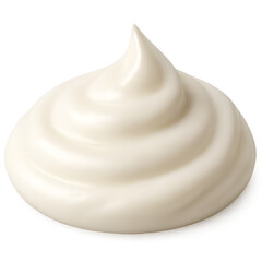 Elegant White Skincare Cream Smear Swirl Isolated on Transparent background for cosmetic branding, and luxury wellness design, Silky Smooth Cosmetic Cream Texture with Flowing Swirl, PNG