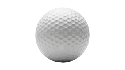 Golf ball with dimples isolated on transparent background