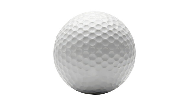 Golf ball with dimples isolated on transparent background
