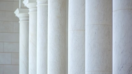 White marble columns and a classical luxury history granite ancient pole nature light.