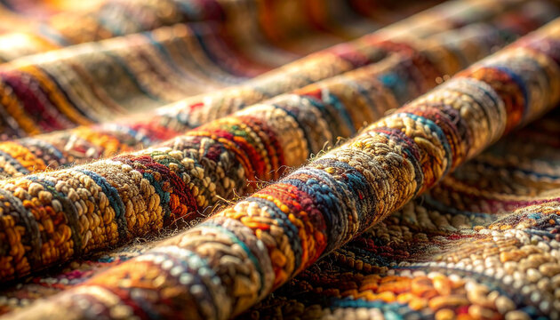 Textile Texture: A close-up view unveils the intricate details of a meticulously woven textile.