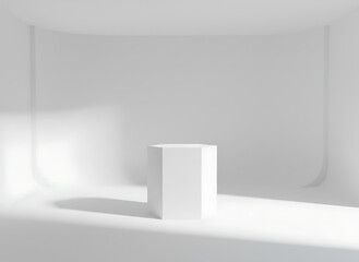 Fototapeta premium Spacious white loft interior with minimal design