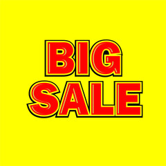 Big Sale Promotion Typography Design with Red and Yellow Colors