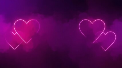 Modern Valentine Background with Neon Hearts. Perfect for digital ads, social media, romantic posts, and modern festive designs.