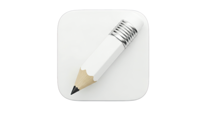 White Pencil Icon on a White Background