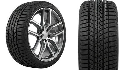 Car wheel isolated on transparent background