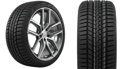 Car wheel isolated on transparent background