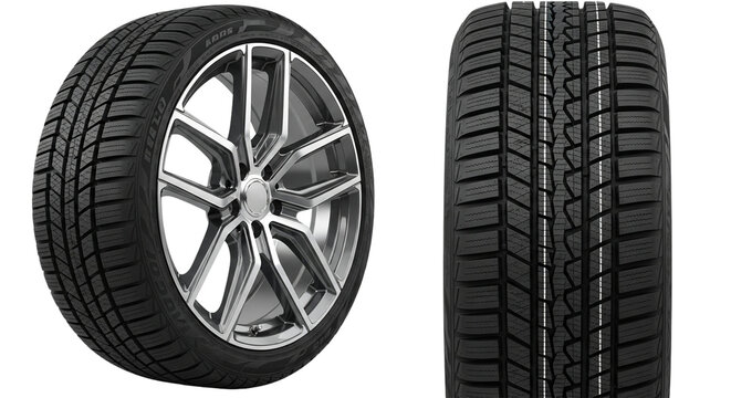 Car wheel isolated on transparent background