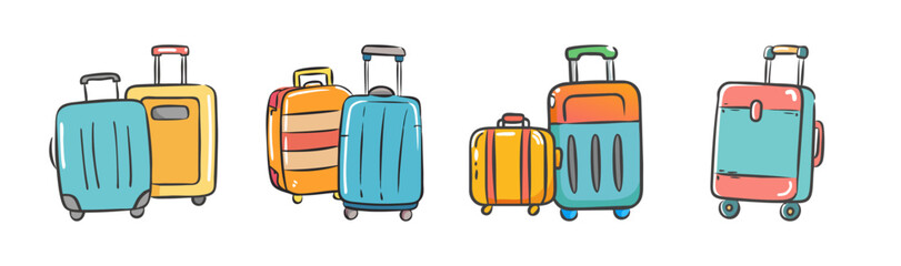 A vibrant collection of colorful travel suitcases and luggage for your next adventure