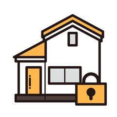 シンプルな家のアイコン＋鍵