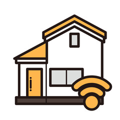 シンプルな家のアイコン＋wifi