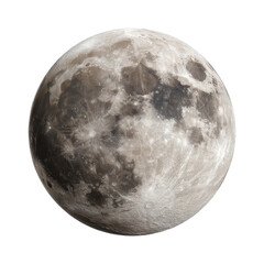 Detailed lunar surface with craters and maria against black moon space, Isolated On White, Png Transparent, Cut Out