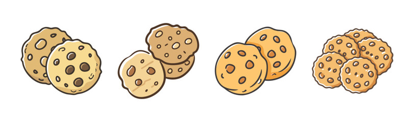 A delightful assortment of delicious cookies in various groupings, perfect for a sweet treat