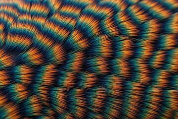 Vibrant colorful fur texture with orange and blue hues
