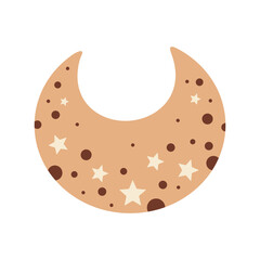 Bohemian moon clipart in pastel colors. Boho celestial vector designs