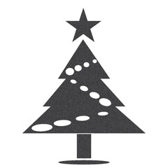 Obraz premium Christmas tree icon in grunge texture. Vintage style vector illustration.