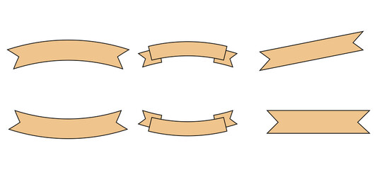 リボン　秋色　フレーム　セット　枠　飾り　素材　見出し　タイトル　あしらい　飾り枠　帯　おしゃれ　ポップ　シンプル　紅葉　行楽　文化祭　ギフト　キャンペーン　ステッカー　Ribbons banner set