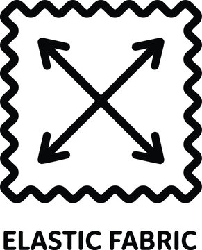Elastic Fabric Icon Symbol Stretchable Material
